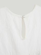 「Float」White pleated mist patchwork light dress