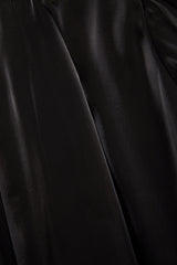 「Glimmer」Black glossy draped dress